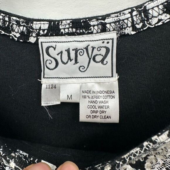 Vintage 90’s Beaded Snakeskin Reptile Black & White Cotton Boxy Tank Top Size M - Picture 6 of 7